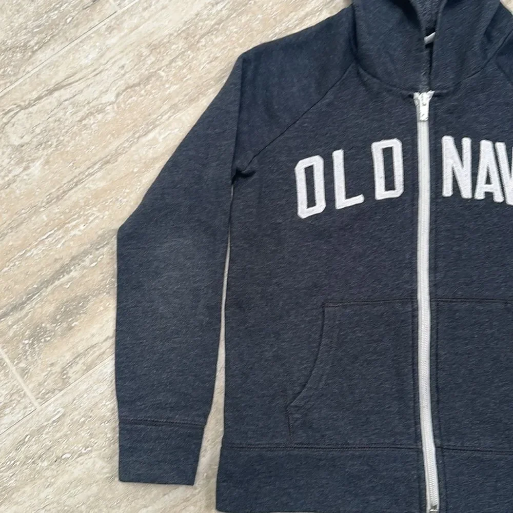 Old Navy zip up  grey hoodie - size 8